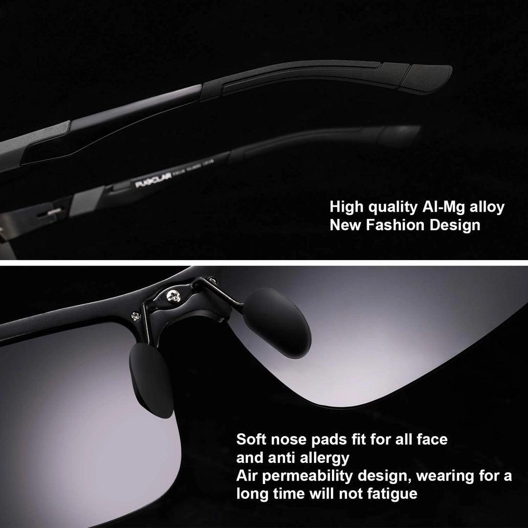 Ochelari de Soare PUKCLAR pentru Barbati, Polarizati, Sport, Conducere, Rama Metalica Al-Mg, Dreptunghiulari, Cat 3