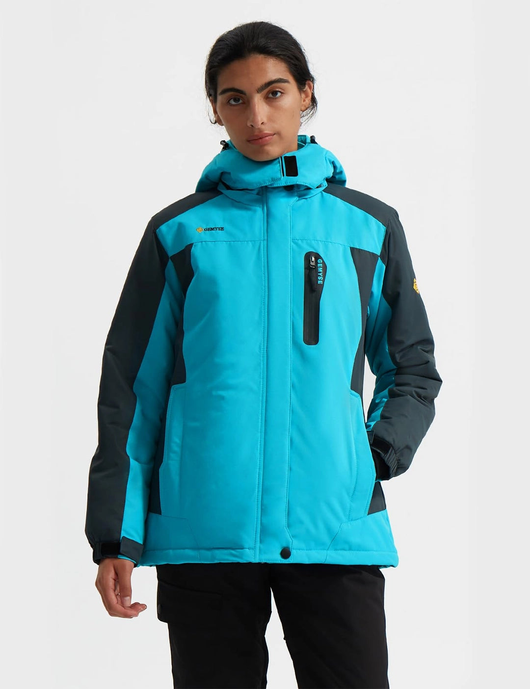 Geaca Ski Femei GEMYSE, Impermeabila si Windproof, Hardshell, Cu Gluga, Pentru Iarna, Drumetii si Ploaie