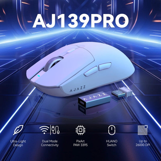 Mouse Gaming Wireless ATTACK SHARK AJAZZ AJ139PRO 4K – Superlight 65g