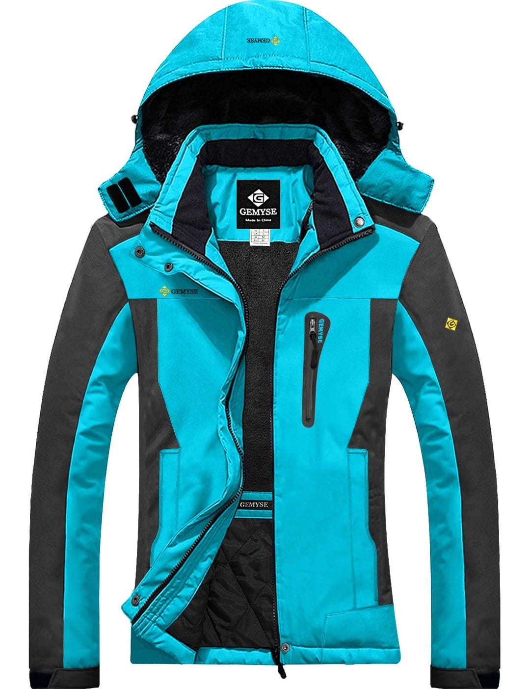 Geaca Ski Femei GEMYSE, Impermeabila si Windproof, Hardshell, Cu Gluga, Pentru Iarna, Drumetii si Ploaie