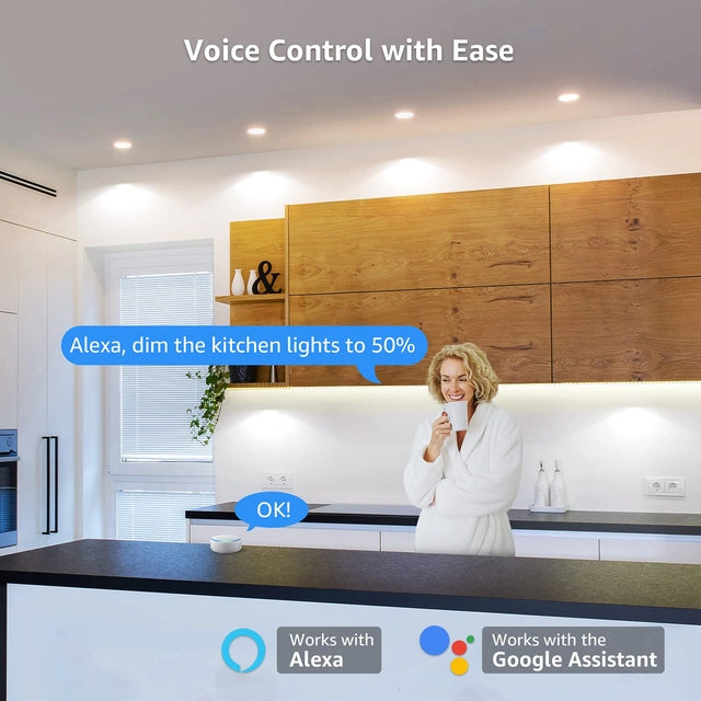 Set 4 Becuri Smart GU10 Lepro – WiFi LED, 4.5W, Alexa, Google, Alb Cald – Alb Rece, Dimabile