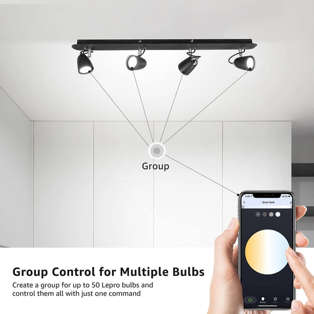 Set 4 Becuri Smart GU10 Lepro – WiFi LED, 4.5W, Alexa, Google, Alb Cald – Alb Rece, Dimabile