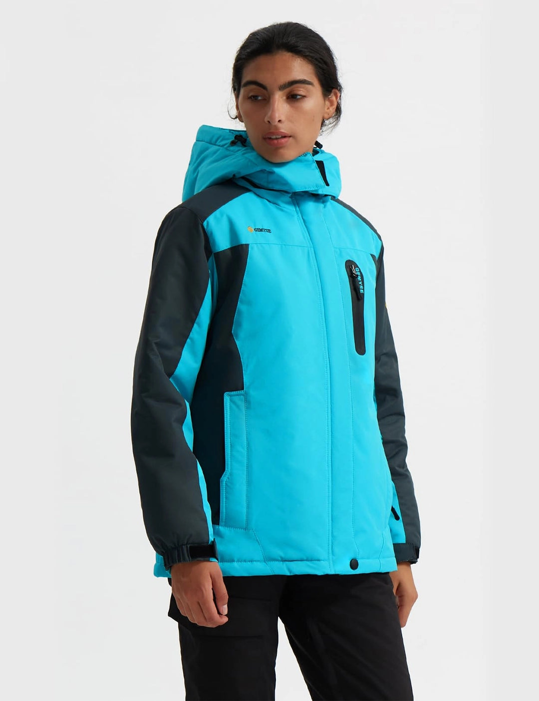 Geaca Ski Femei GEMYSE, Impermeabila si Windproof, Hardshell, Cu Gluga, Pentru Iarna, Drumetii si Ploaie