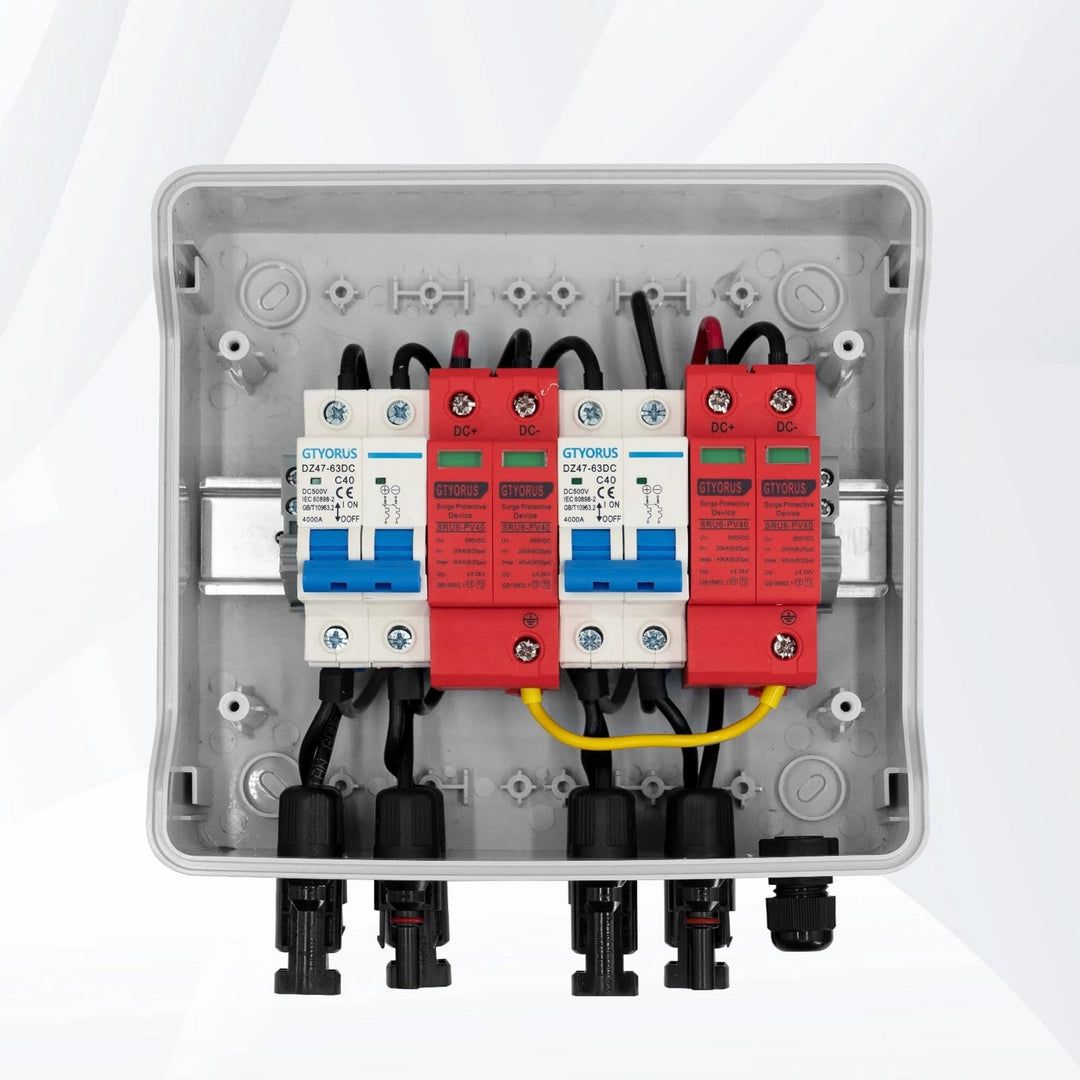 Cutie Fotovoltaica GTYORUS cu Protectie Supratensiune DC, Intrerupator Deconectare PV, 2 Stringuri, 500V, 40A