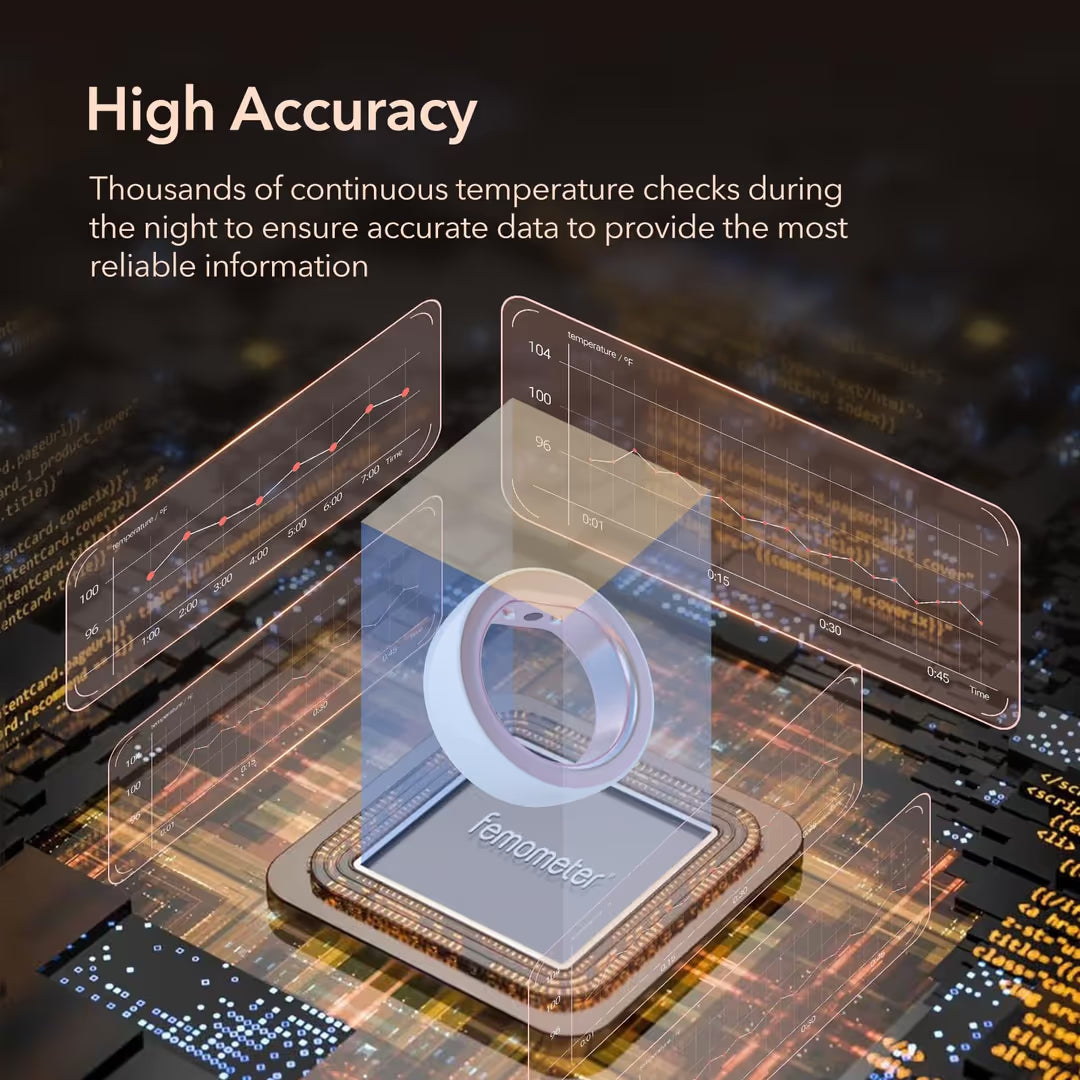 Femometer Smart Ring Size 8– Inel inteligent pentru fertilitate si ovulatie, monitorizare temperatura si somn cu aplicatie