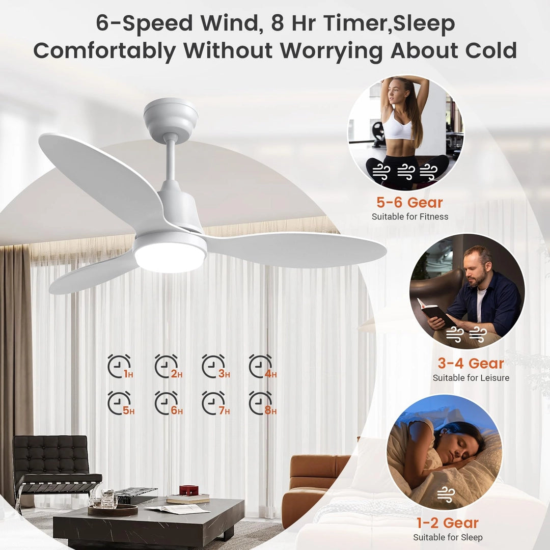 Ventilator Tavan cu Lampa BLITZWILL, Ø106cm, LED Dimmabil, 6 Viteze, 3 Culori, Telecomanda si Control App