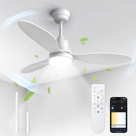 Ventilator Tavan cu Lampa BLITZWILL, Ø106cm, LED Dimmabil, 6 Viteze, 3 Culori, Telecomanda si Control App