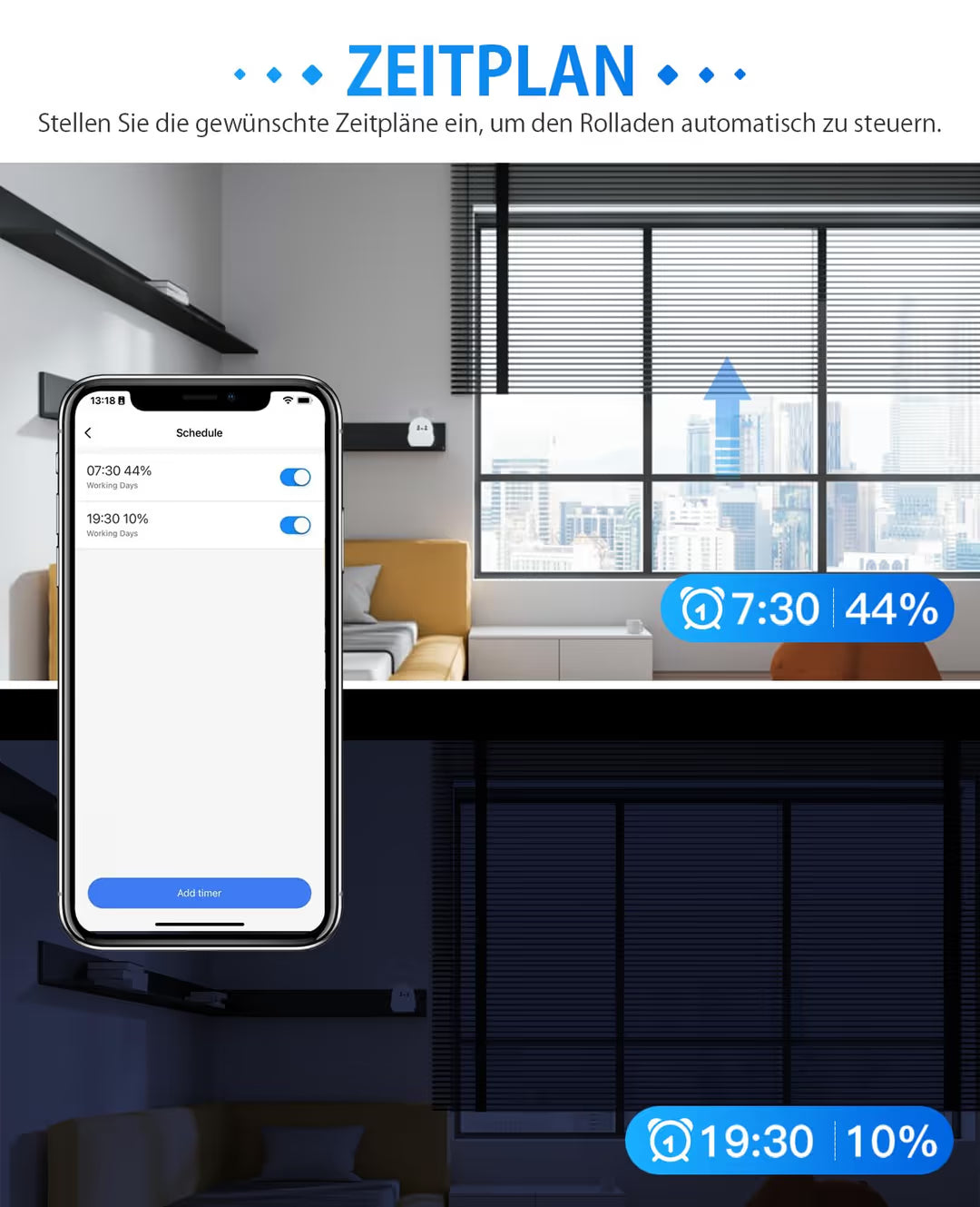 Allevoi WiFi Shutter Switch Smart – Intrerupator rulouri cu functie procentuala, Alexa Google Home