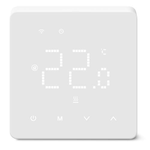 Termostat inteligent Beok WiFi pentru incalzire in pardoseala cu apa, programare zilnica, compatibil Alexa si Google Assistant, 3A TGM50WIFI-WP, alb