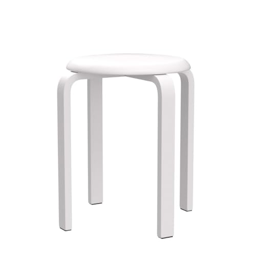 Set 4 scaune dining IBUYKE, din lemn, suprapozabile, cu talpa antiderapanta, ideale pentru bucatarie, sala mese sau pub, alb, model RF-717-4