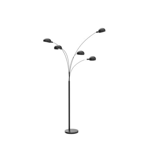 Lampa podea Sixties 5xE14 neagra Qazqa, design retro pentru living