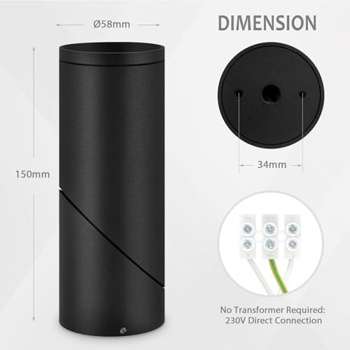 Spot LED orientabil GU10 negru 2 buc KYOTECH, aluminiu, montaj