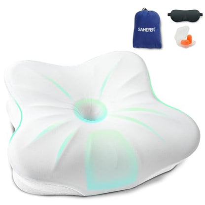 Perna ergonomica camping memory foam SAHEYER + suport gat, confort in calatorii