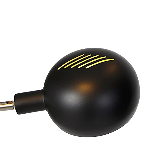 Lampa podea Sixties 5xE14 neagra Qazqa, design retro pentru living