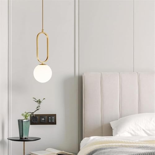 Lampa suspendata cu baterie + telecomanda, 10 culori - Aigostar, auriu