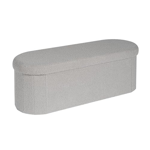 Banca cu spatiu depozitare pliabila Bonlife, 110x38x38 cm, gri, capac rabatabil