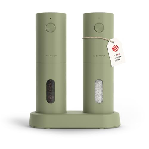 Set rasnite sare si piper electrice + LARS NYSOM + USB, LED, macinare ceramica