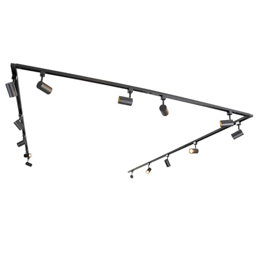Sistem sina iluminat 1 faza Jeana 14 spoturi + Qazqa + negru, GU10 LED