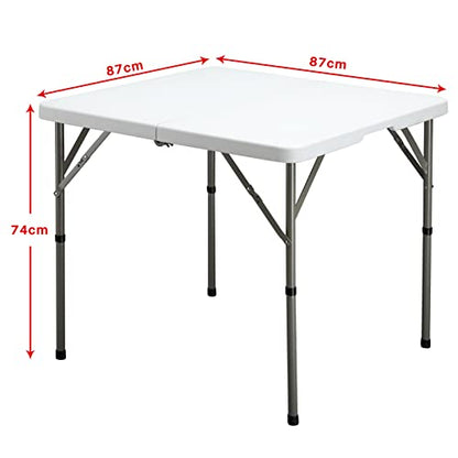 Masa plianta patrata 87 cm HollyHOME, alba, compacta pentru balcon si