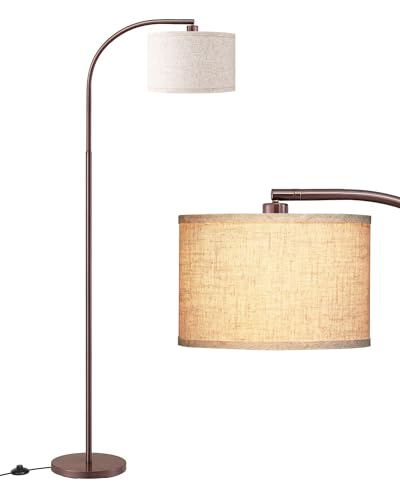 Lampa de podea arc 161 cm EDISHINE, abajur bej, soclu E27, orientabila