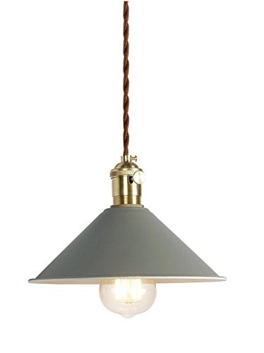 Pendul industrial vintage E27 + Generic + metal gri, lumina retro pentru