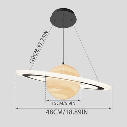 Plafoniera Pendul LED dimabil 45cm cu telecomanda DROMEZ, acrilic Blue Planet 40W