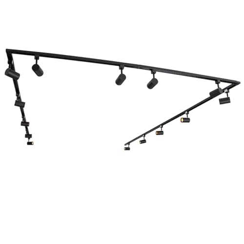 Sistem sina iluminat 1 faza Jeana 14 spoturi + Qazqa + negru, GU10 LED