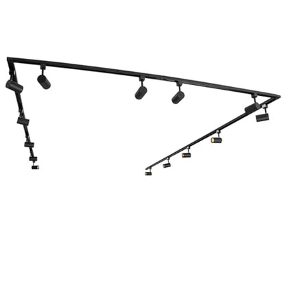 Sistem sina iluminat 1 faza Jeana 14 spoturi + Qazqa + negru, GU10 LED