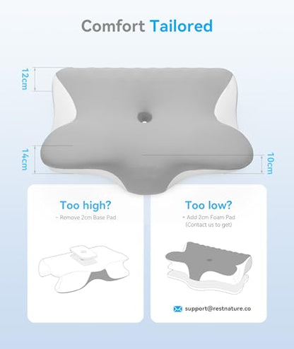 Perna cervicala 2 in 1 memory foam Restnature, suport ergonomic gat,