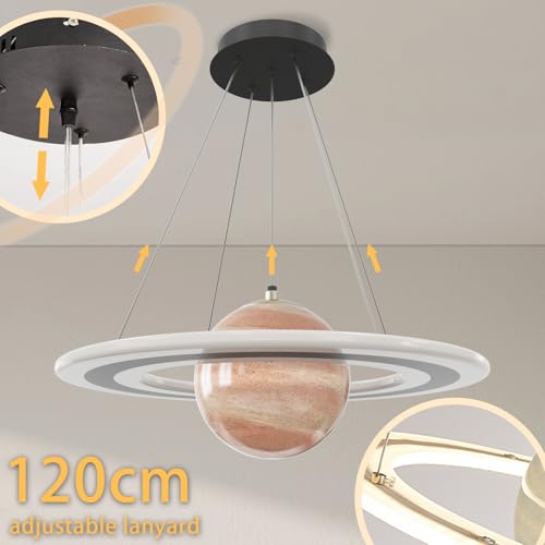 Plafoniera Pendul LED dimabil 45cm cu telecomanda DROMEZ, acrilic Blue Planet 40W