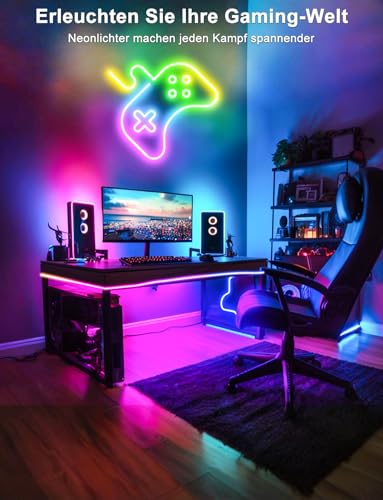 Banda LED Neon RGBIC 10m Smart control din app si telecomanda