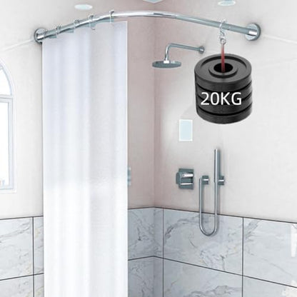 Tija perdea dus L ajustabila 75-95x75-95 cm, fara gaurire, inox