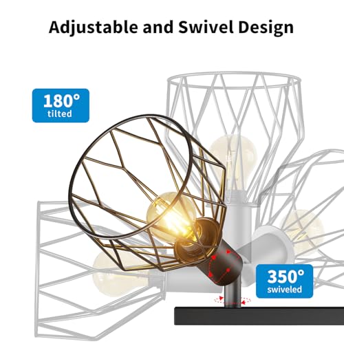 Spot tavan 5x E14 reglabil negru LVWIT, iluminare directionata