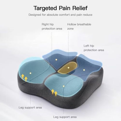 Perna scaun memory foam SOOPII - suport coccis, reducere durere, confort