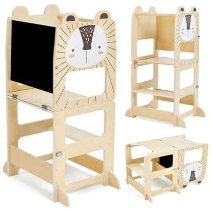 Turn Montessori pliabil 2-in-1 + Scaun labebe, format mare, de la 1 an