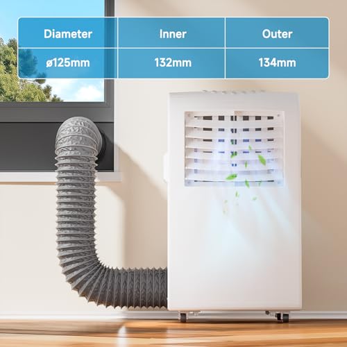 Furtun evacuare 125 mm 5 m Hon&Guan, PVC aluminiu flexibil cu 2 coliere