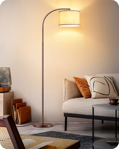 Lampa de podea arc 161 cm EDISHINE, abajur bej, soclu E27, orientabila