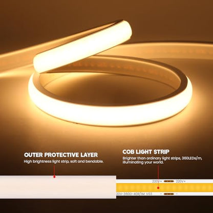 Banda LED Neon COB 6m XUNATA 230V IP65 288 LED/m