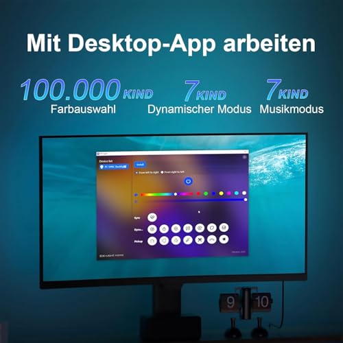 Banda LED RGBIC Lumtang pentru monitor, sincronizare culoare si muzica