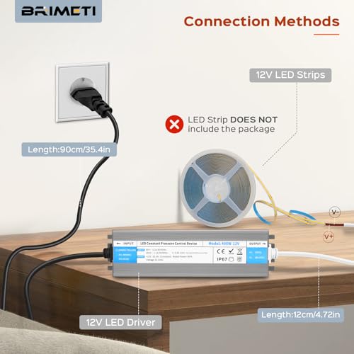 Transformator 220V-12V 300W IP67 25A cu mufa - BRIMETI, exterior