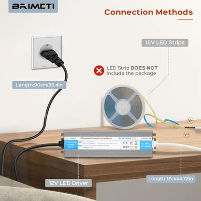 Transformator 220V-12V 300W IP67 25A cu mufa - BRIMETI, exterior
