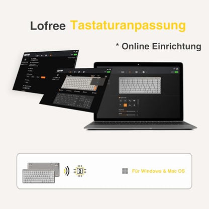 Tastatura mecanica low profile Flow Lite, 84 taste QWERTZ, wireless Bluetooth/2.4G/cablu, switch-uri schimbabile Specter Linear, reincarcabila, compatibila Win/Mac, alba