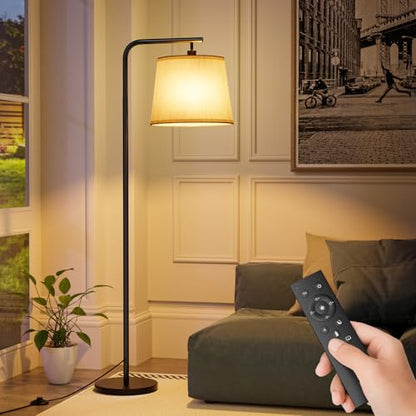 Lampa de podea dimabila cu telecomanda SUWIN, abajur in, soclu E27