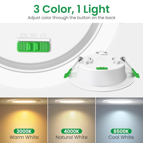 Spot LED incastrat dimabil 8W IP44 set 6 buc + ALUSSO + 3 temperaturi