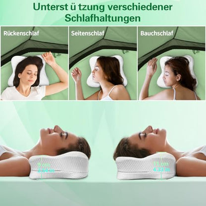 Perna ergonomica camping memory foam SAHEYER + suport gat, confort in calatorii