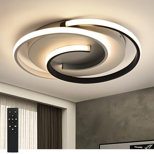 Plafoniera LED dimabila cu telecomanda, 32W lumina alba, intensitate reglabila, design modern pentru living si dormitor