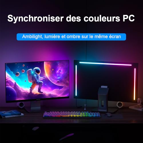 Banda LED RGBIC Lumtang pentru monitor, sincronizare culoare si muzica