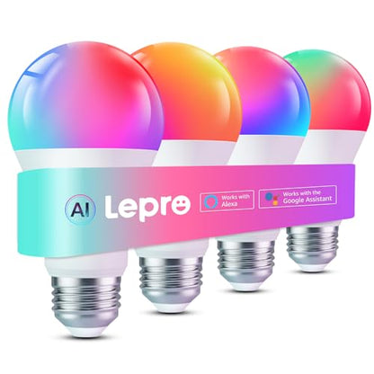 Bec smart E27 B2 AI 10W 1100lm 4-pack + Lepro + WiFi/Bluetooth, Music Sync