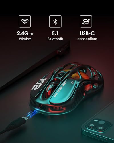 Mouse gaming wireless GravaStar Mercury M2, 26000 DPI, PAW3395DM, 79g