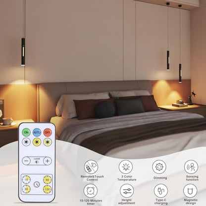 Set 2 lampi pendul led cu baterie 5000 mAh, fara cabluri
